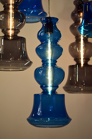 Ilke Lamp in Blue Blown Glass by Sahil & Sarthak